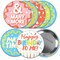 Big Dot of Happiness Party Time - 3 inch Happy Birthday Party Badge - Pinback Buttons - Set of 8